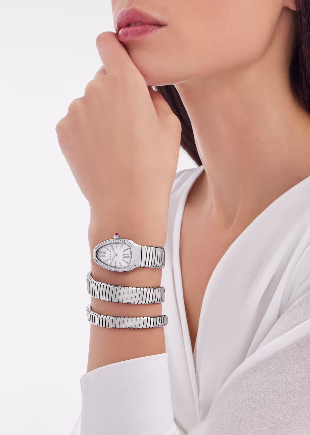 Bvlgari Serpenti Tubogas Montre Cadran Argenté