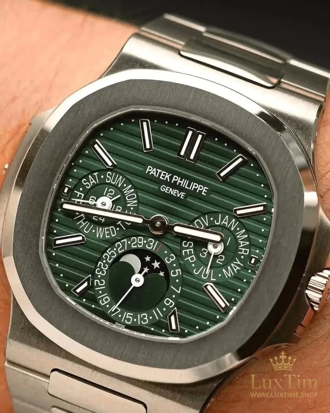 Patek Philippe Nautilus Montre Cadran Vert Bracelet Acier