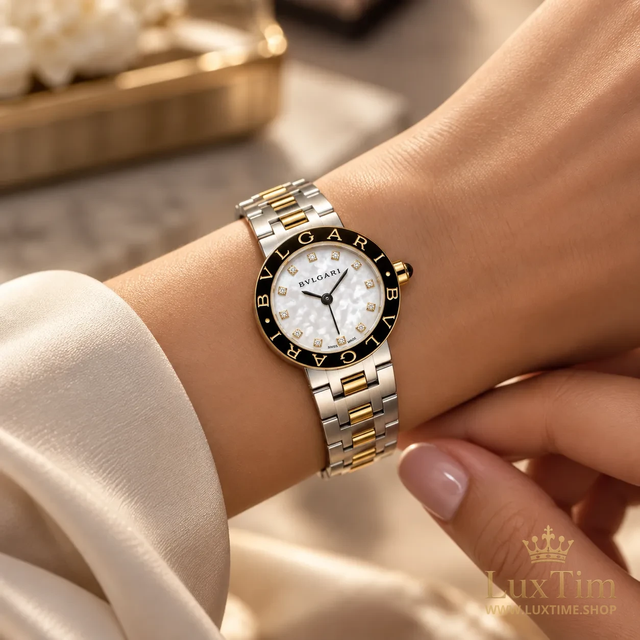 Bvlgari Bvlgari Montre Bicolore Cadran Blanc nacré