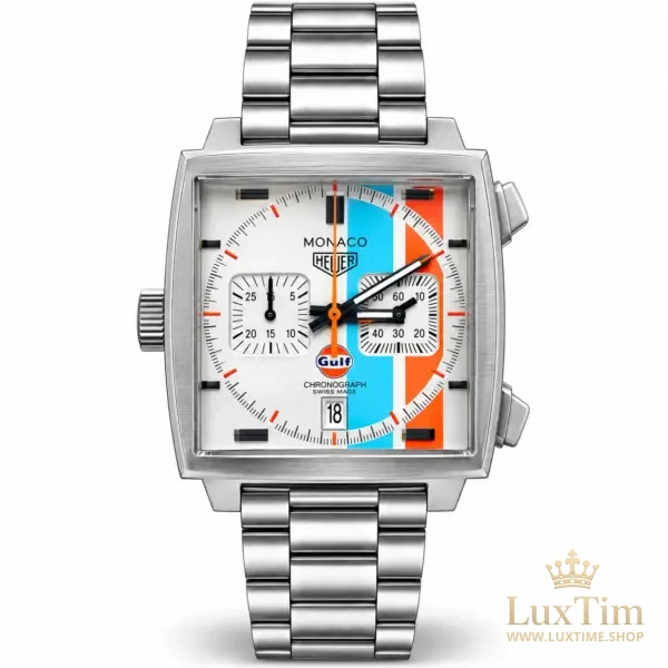 TAG Heuer Monaco Gulf Montre Automatique 39 mm CAW218G Cadran Argenté – vue 1