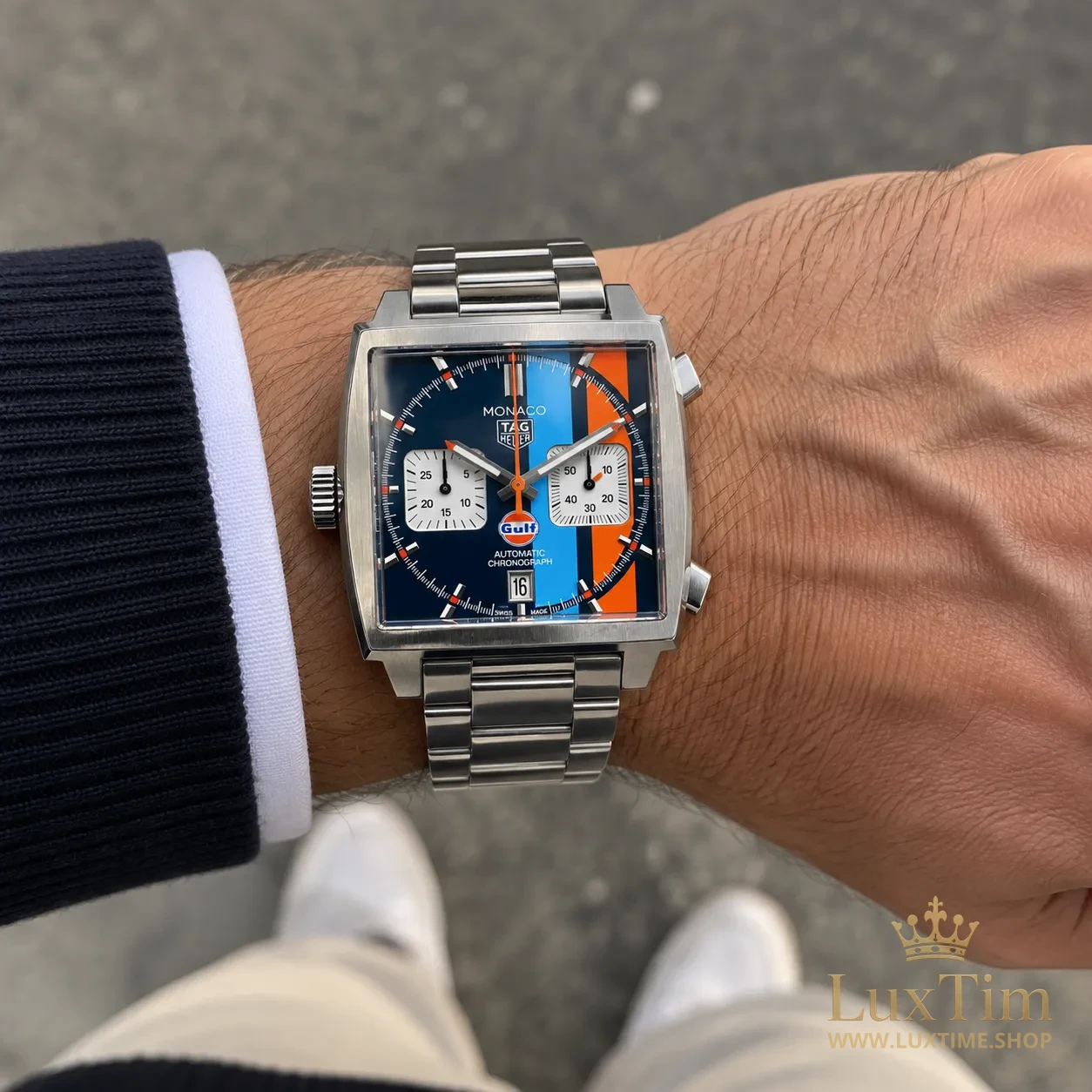 TAG Heuer Monaco Gulf Montre Automatique 39 mm CAW211R Cadran Bleu