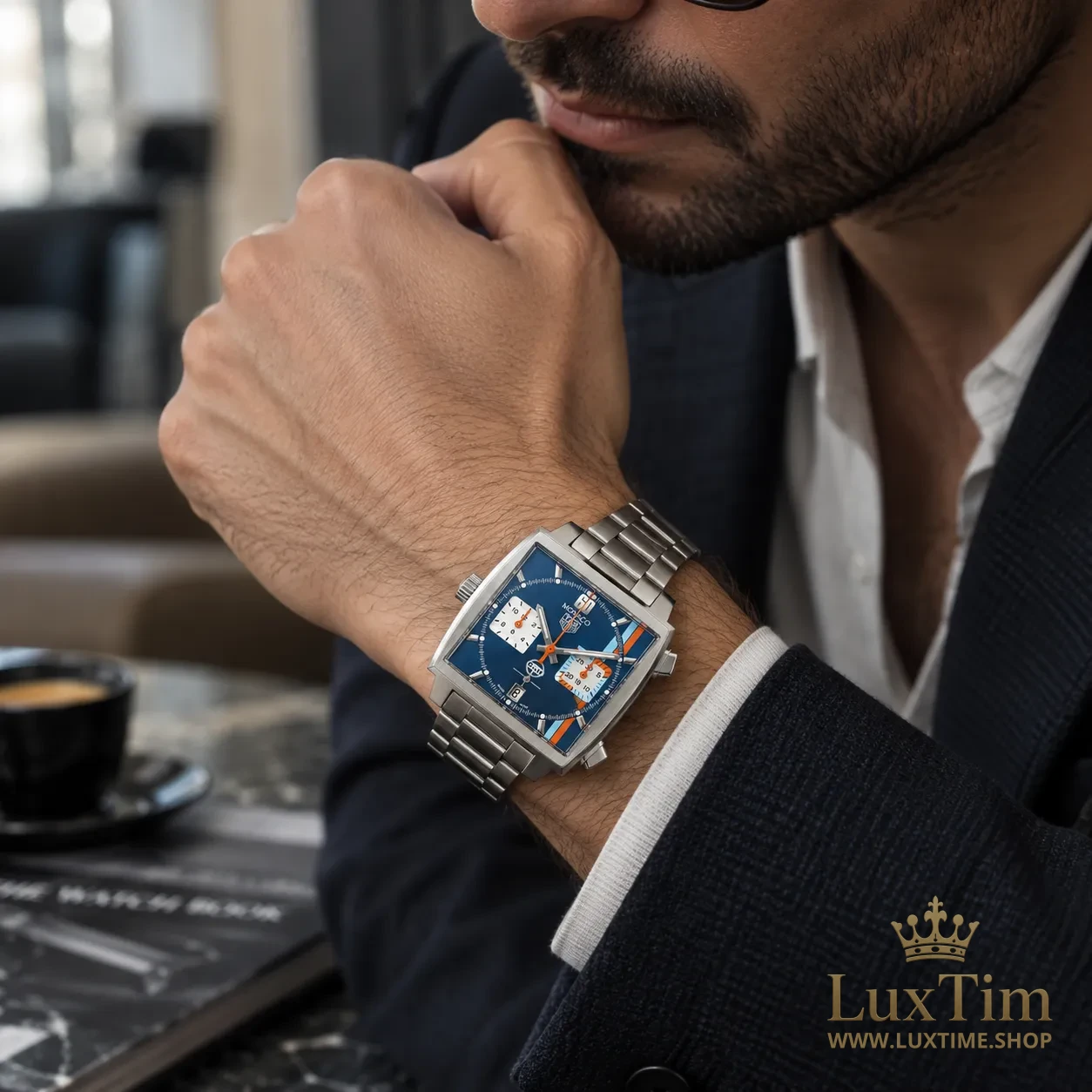 TAG Heuer Monaco Gulf Montre Automatique Cadran Bleu