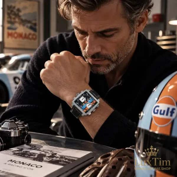 TAG Heuer Monaco Gulf Montre Automatique 39 mm CAW211R Cadran Noir – vue 2