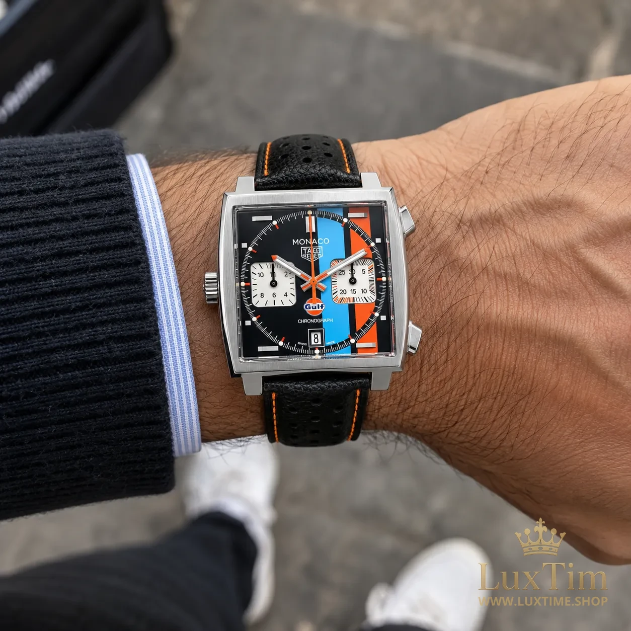TAG Heuer Monaco Gulf Montre Automatique 39 mm CAW211R Cadran Noir