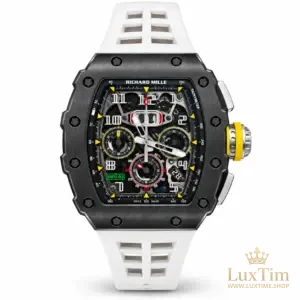 Richard Mille RM 011 Montre Automatique 44 × 49 mm RM011 Cadran Squelette Bracelet Caoutchouc Blanc