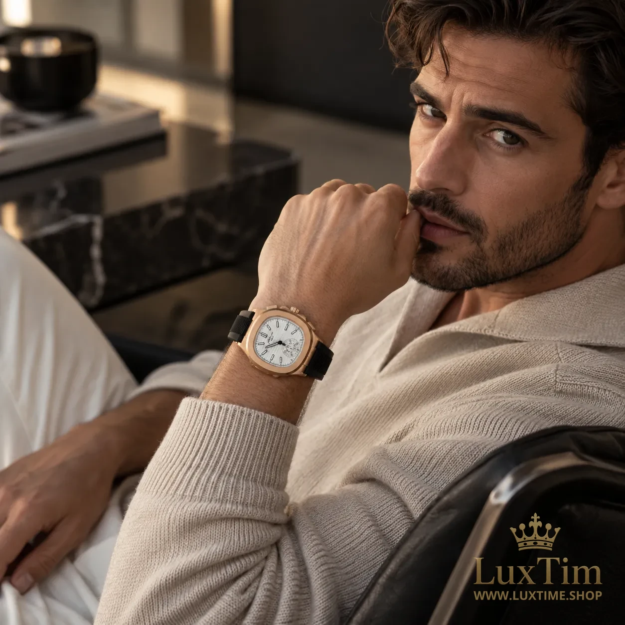 Patek Philippe Nautilus Montre Bicolore Cadran Blanc