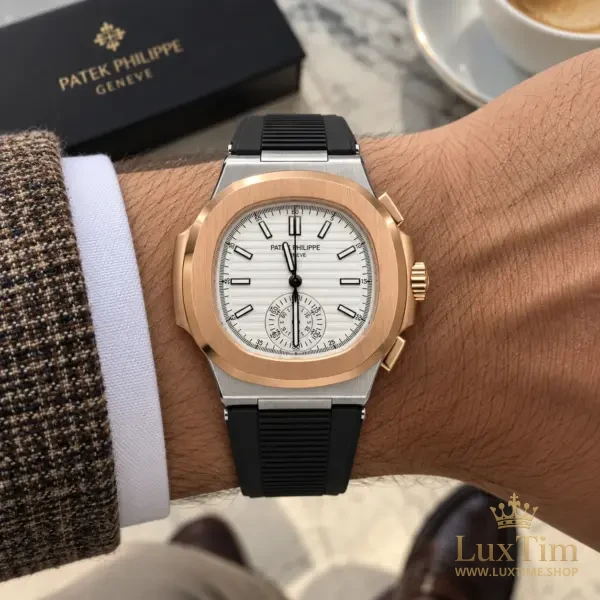 Patek Philippe Nautilus Montre Bicolore Cadran Blanc – vue 2