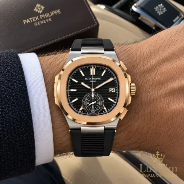 Patek Philippe Nautilus Montre Bicolore Cadran Noir – vue 2