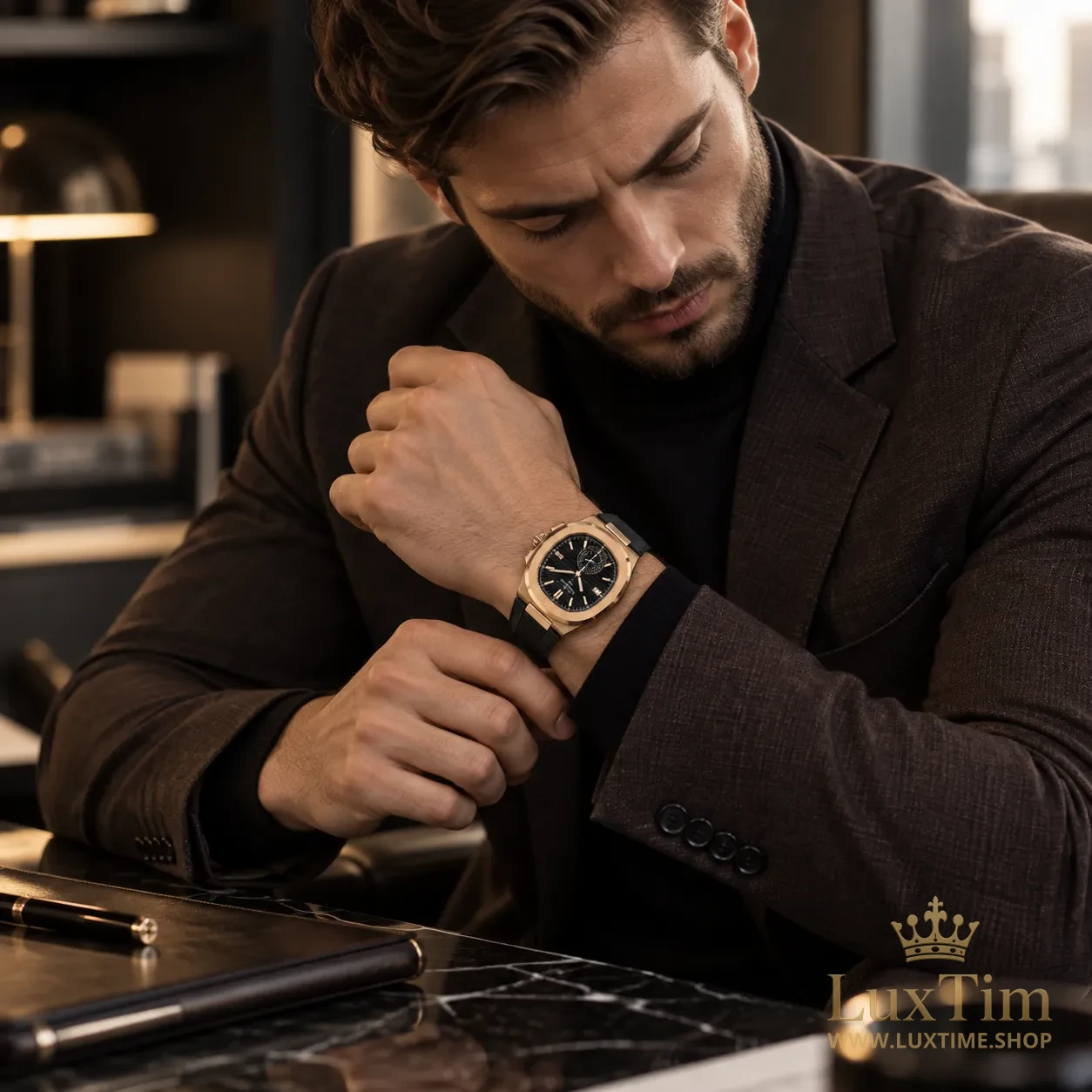 Patek Philippe Nautilus Montre Bicolore Cadran Noir