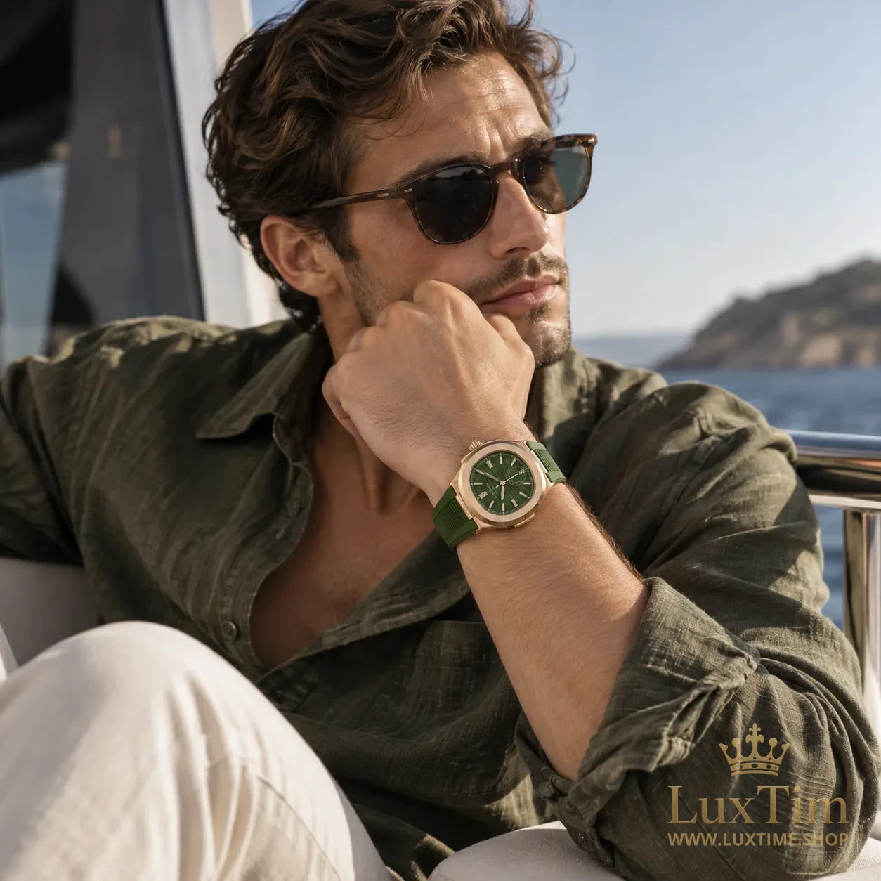 Patek Philippe Nautilus Montre Cadran Vert Or rose