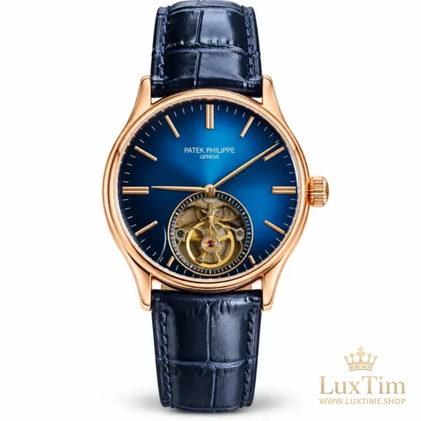 Patek Philippe Tourbillon Montre Cadran Bleu Or rose – vue 1