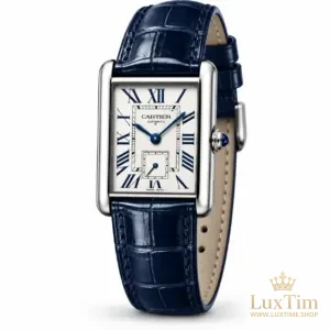 Longines DolceVita Montre Cadran Argenté Bracelet Cuir Bleu Marine Petite seconde