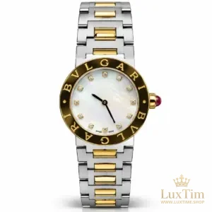 Bvlgari Bvlgari Montre Bicolore Cadran Nacré Acier / Or jaune Sertie
