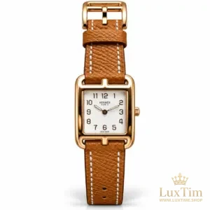 Hermès Cape Cod Montre Cadran Blanc Bracelet Cuir Cognac