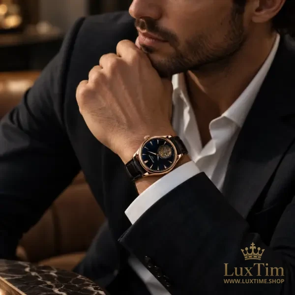 Patek Philippe Tourbillon Montre Automatique Bracelet Cuir Noir – vue 2