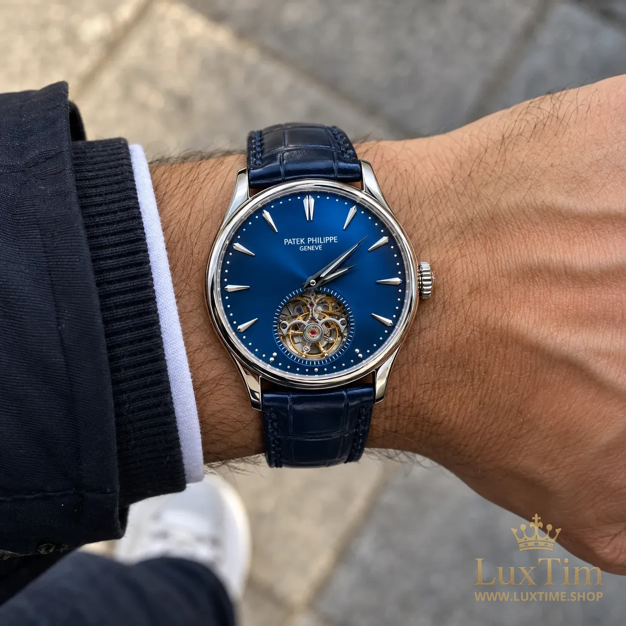 Patek Philippe Tourbillon Montre Cadran Bleu