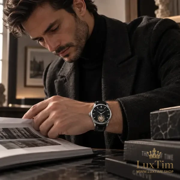 Patek Philippe Tourbillon Montre Cadran Noir – vue 2