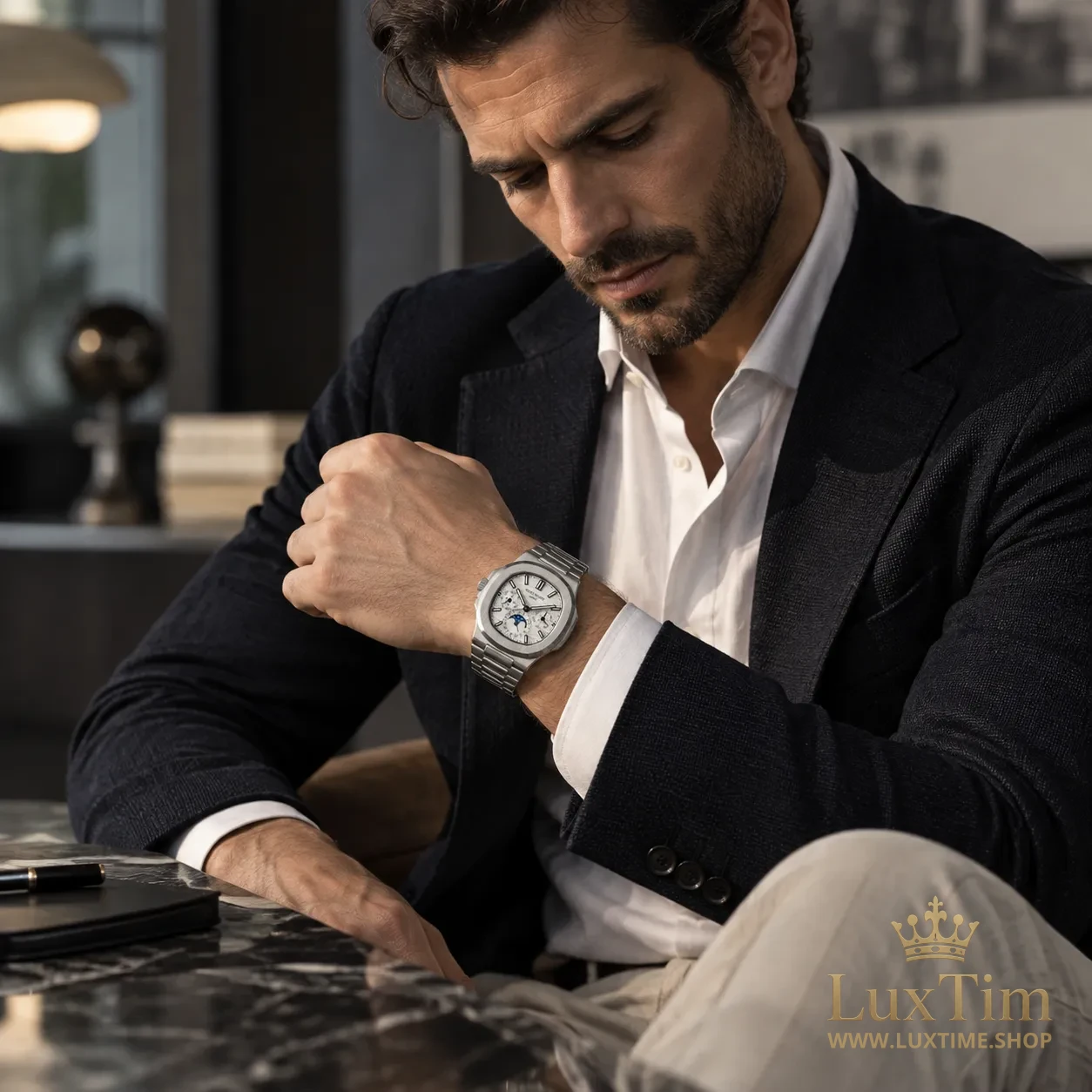 Patek Philippe Nautilus Montre Cadran Blanc