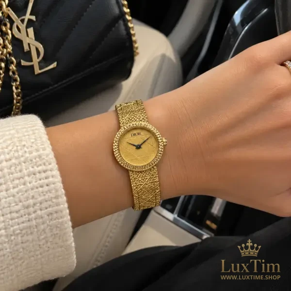 Dior Montre Cadran Doré Bracelet Or Jaune – vue 2
