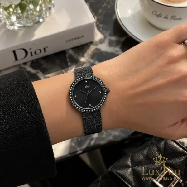 Dior Montre Cadran Noir Bracelet Noir – vue 2