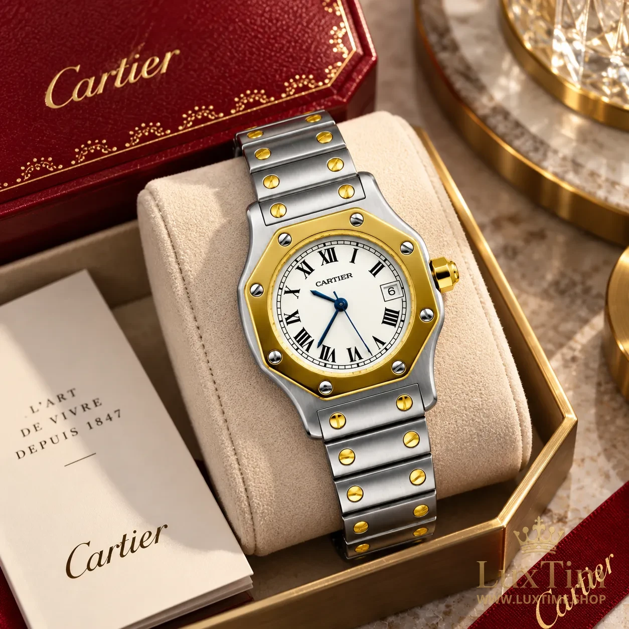 Cartier Santos Montre Automatique 30 mm 29662 Cadran Blanc