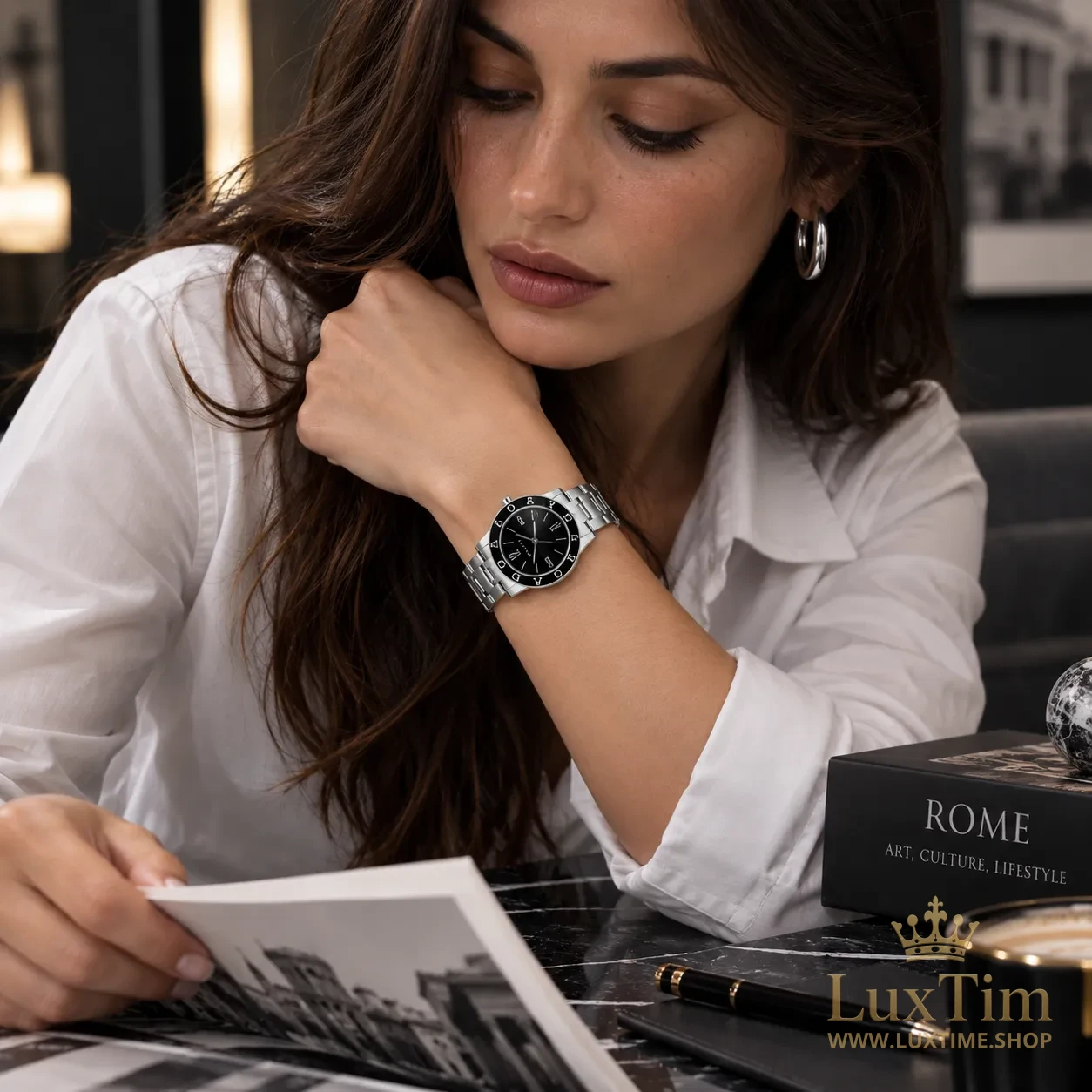 Bvlgari Montre Quartz 23 mm BB23SS Cadran Noir
