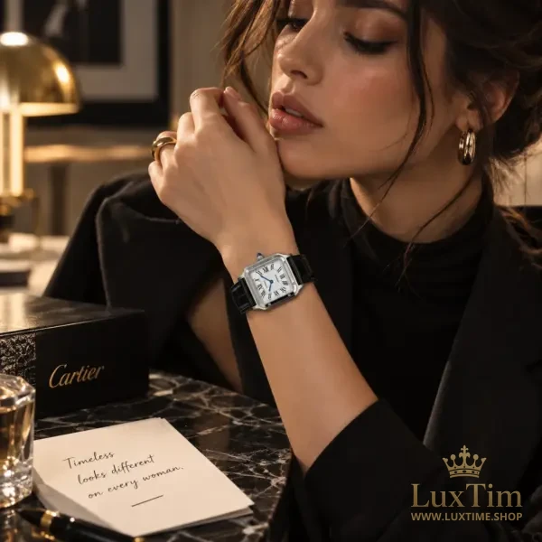 Cartier Santos-Dumont Montre Quartz 38 × 27.5 mm WSSA0023 Cadran Argenté – vue 2