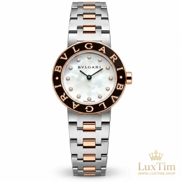 Bvlgari Bvlgari Montre Bicolore Acier / Or rose Sertie – vue 1