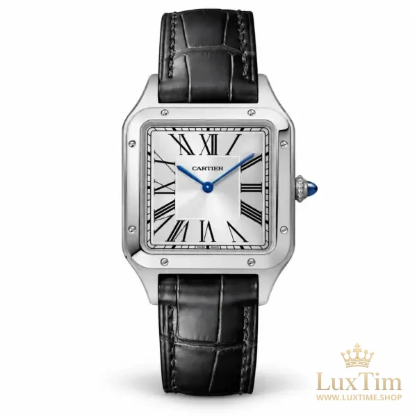 Cartier Santos-Dumont Montre Quartz 38 × 27.5 mm WSSA0023 Cadran Argenté