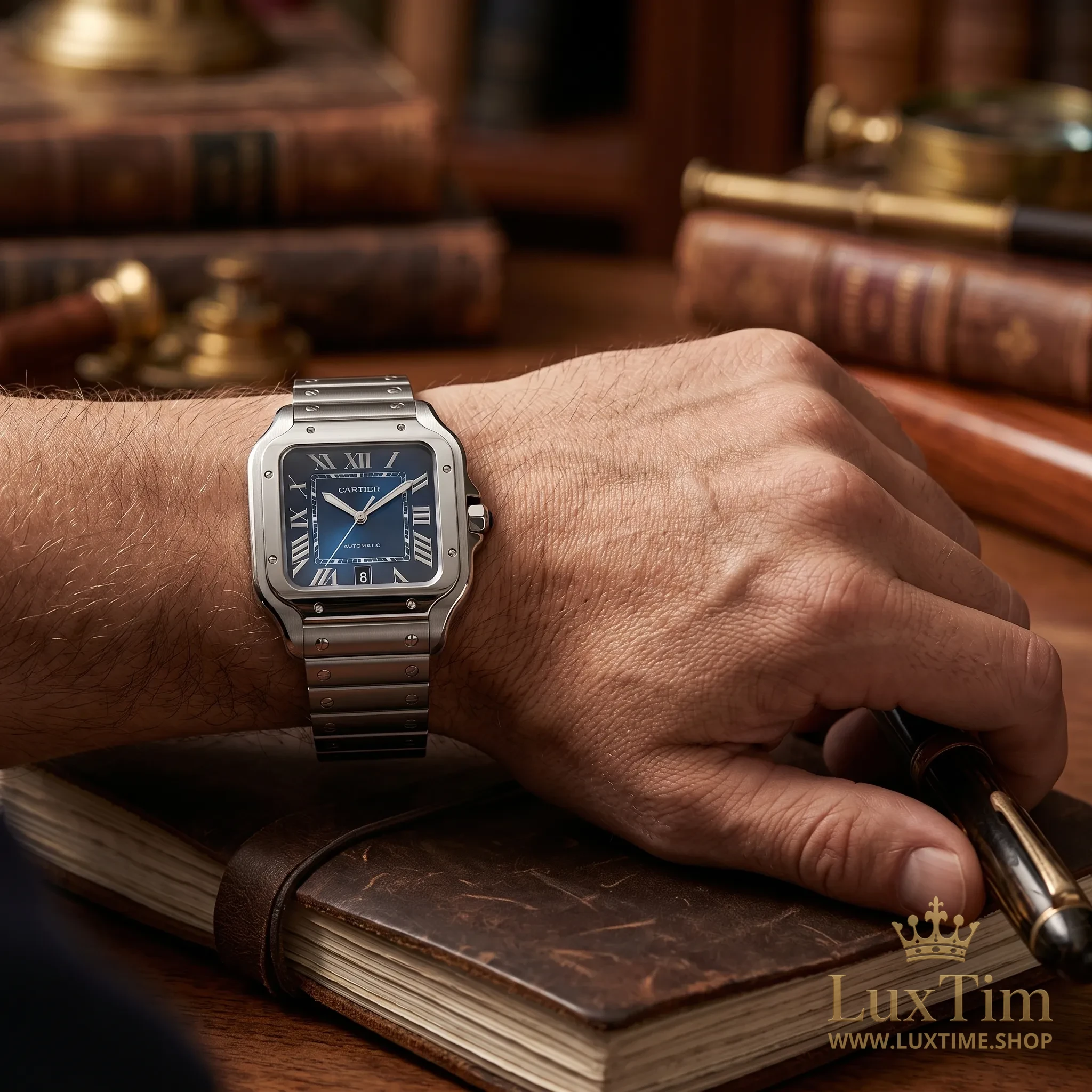 Cartier Santos Montre Automatique 39 × 40 mm Cadran Bleu