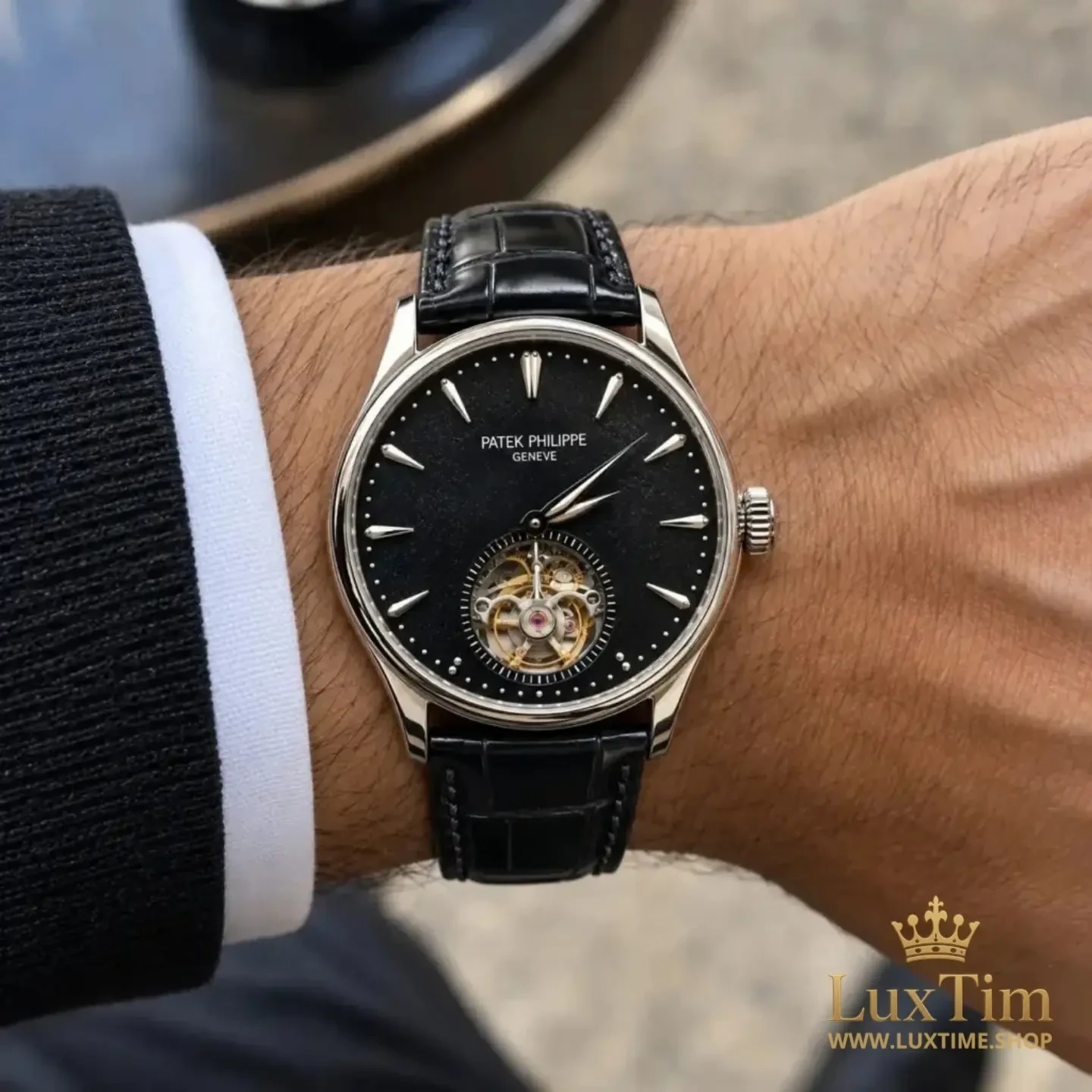 Patek Philippe Tourbillon Montre Cadran Noir